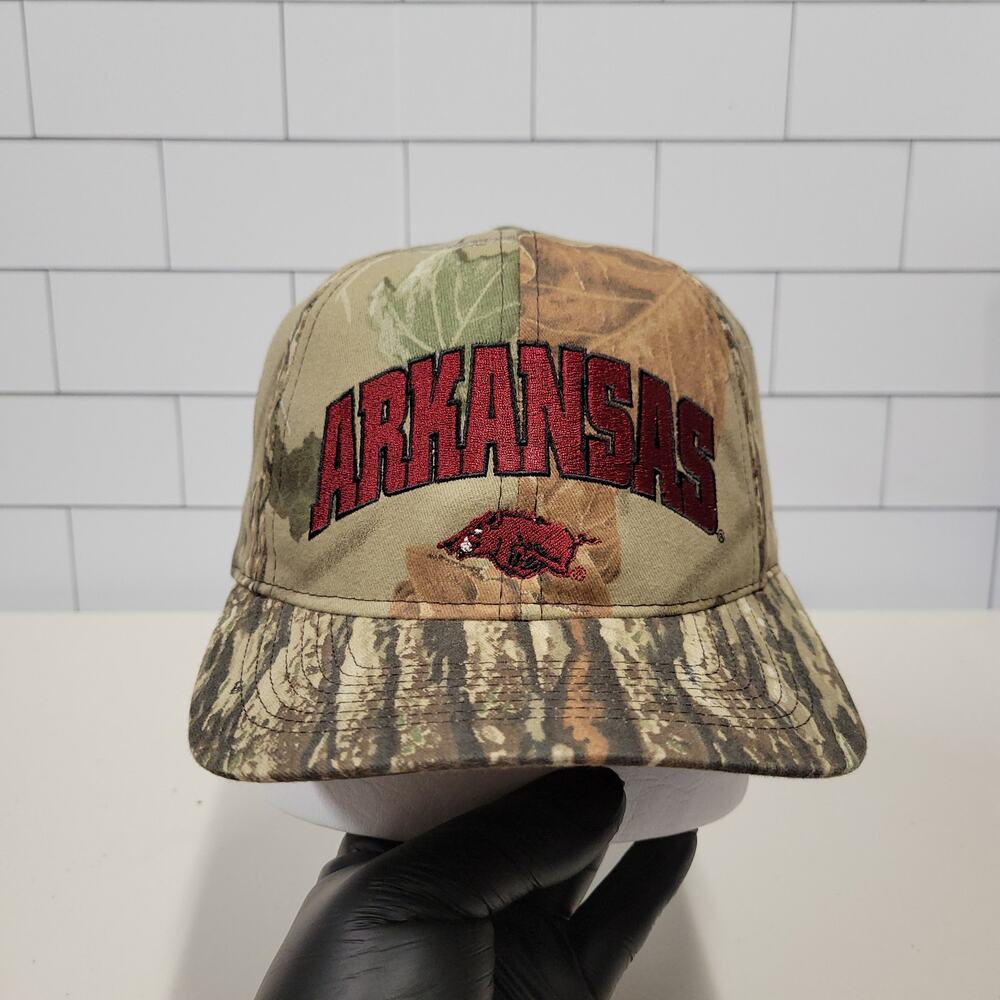 Arkansas Razorbacks National Cap Sportswear Camo Snapback Hat Hunting NCAA